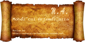 Mohácsi Artemíszia névjegykártya